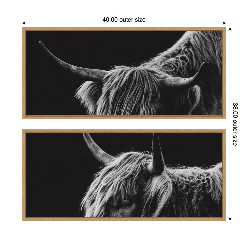 Natural Scottish Highland Panel 2 Piece Framed Canvas Wall Art Set by Crystal Lynn Collins