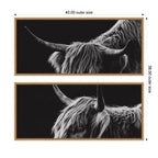 Natural Scottish Highland Panel 2 Piece Framed Canvas Wall Art Set by Crystal Lynn Collins