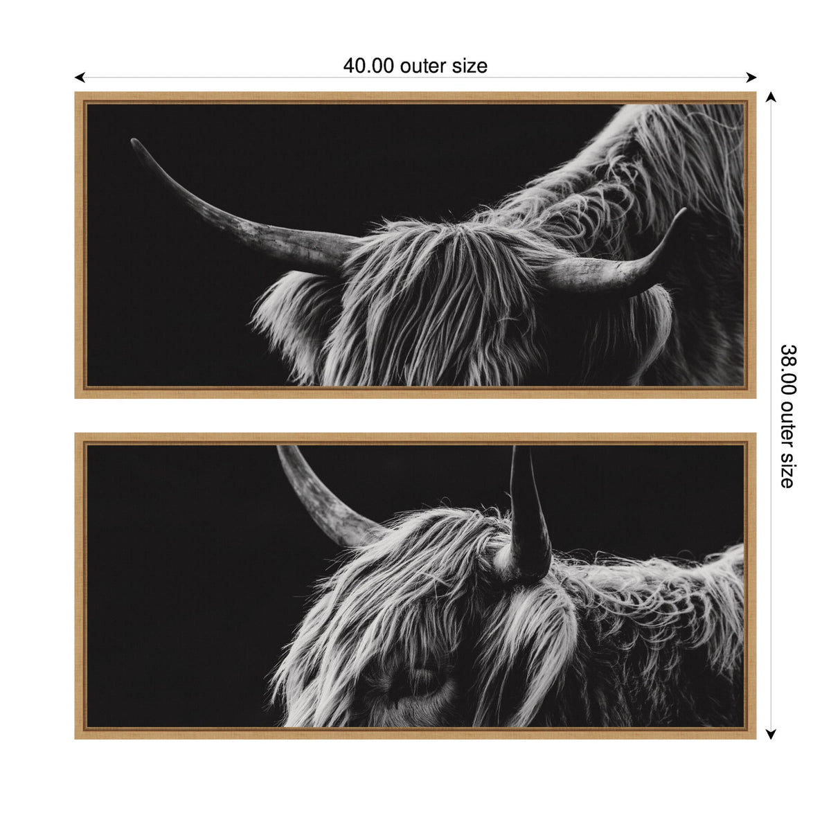 Natural Scottish Highland Panel 2 Piece Framed Canvas Wall Art Set by Crystal Lynn Collins