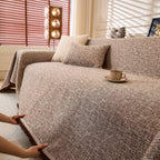 Linen-Look Textured Couch Throw Cover, Breathable Sofa Blanket & Furniture Protector
