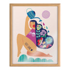 Blake Mid Century Modern Self Care Framed Printed Glass by Rachel Lee of My Dream Wall