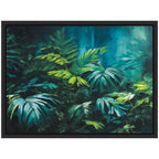 Sylvie Midnight Tropics Lush Landscape Framed Canvas by The Creative Bunch Studio