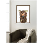 Bear with Green by Madeline Jeppesen Framed Canvas Wall Art Print