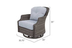 Tenaya 4-Piece Firepit Set with Swivel Rocking Chairs