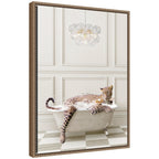 Sylvie Cheetah Traditional Chandelier Bath Framed Canvas by Amy Peterson