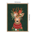 Sylvie Beaded Christmas Deer Framed Canvas by Mia Charro