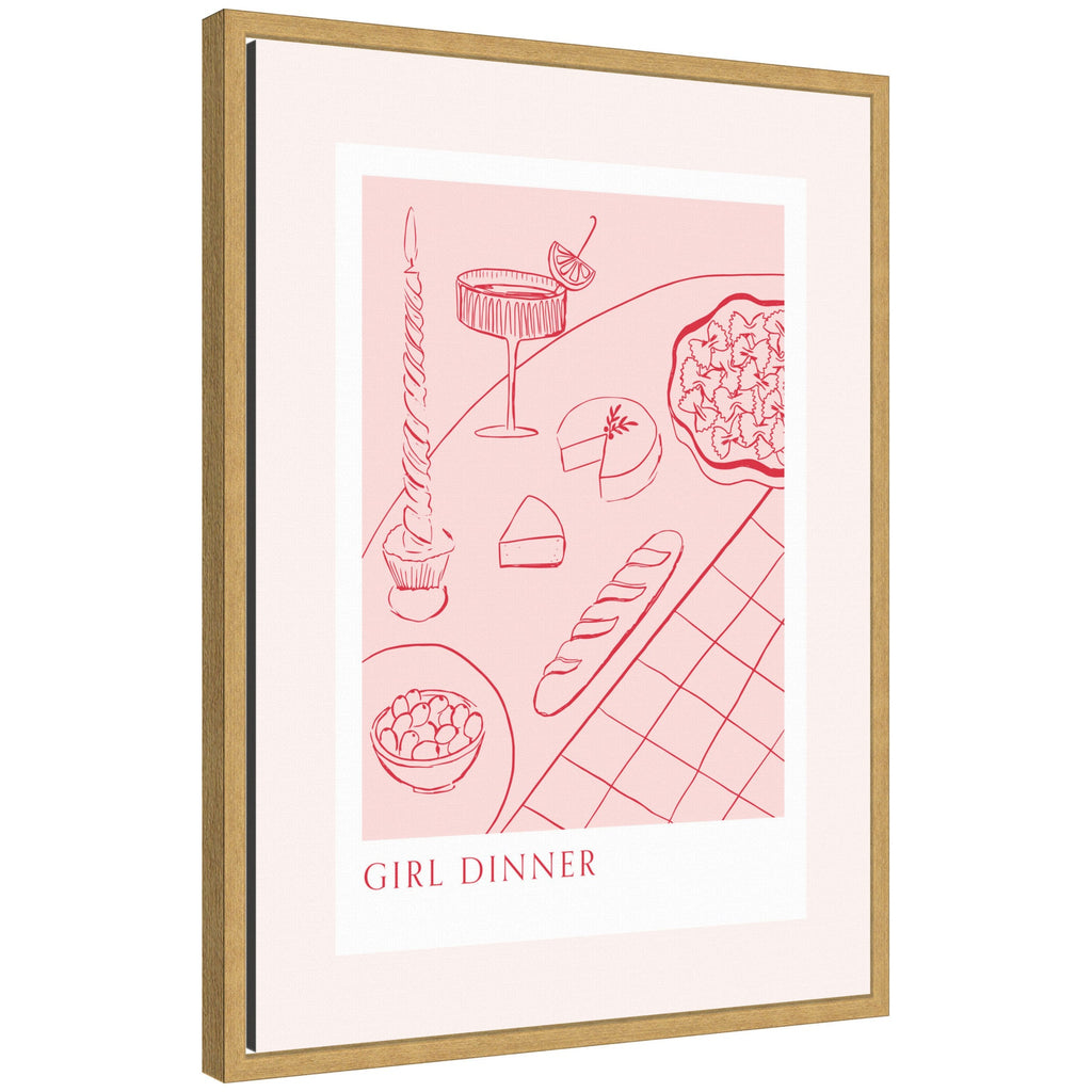 Girl Dinner by Aislinn Simmonds Duchess Plum Framed Canvas Wall Art Print