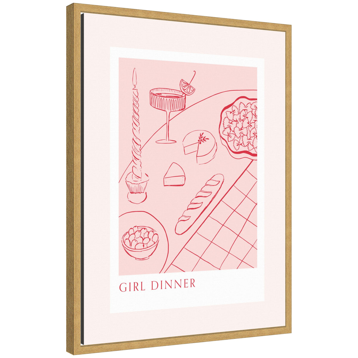 Girl Dinner by Aislinn Simmonds Duchess Plum Framed Canvas Wall Art Print