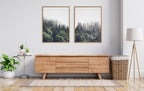 Sylvie Lush Green Forest on a Foggy Day Framed Canvas Set by The Creative Bunch Studio
