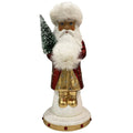 Paper Mache  Russian Santa In Red On Base
