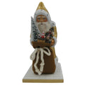 Paper Mache Figurine  Gold Santa
