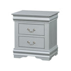 Acme Louis Philippe III Wood Nightstand in Platinum White