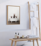 Sylvie Three Little Bears in Vintage Bathtub Framed Canvas by Amy Peterson Art Studio