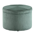 Designs4Comfort Round Corduroy Shoe Storage Ottoman with Reversible Tray Lid