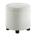 Designs4Comfort Round Corduroy Accent Storage Ottoman with Reversible Tray