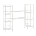 Xtra Storage 4 Tier Folding Metal Shelves with Set of 2 Deluxe Extension Shelves