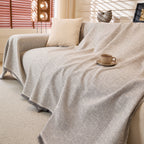 Linen-Look Textured Couch Throw Cover, Breathable Sofa Blanket & Furniture Protector