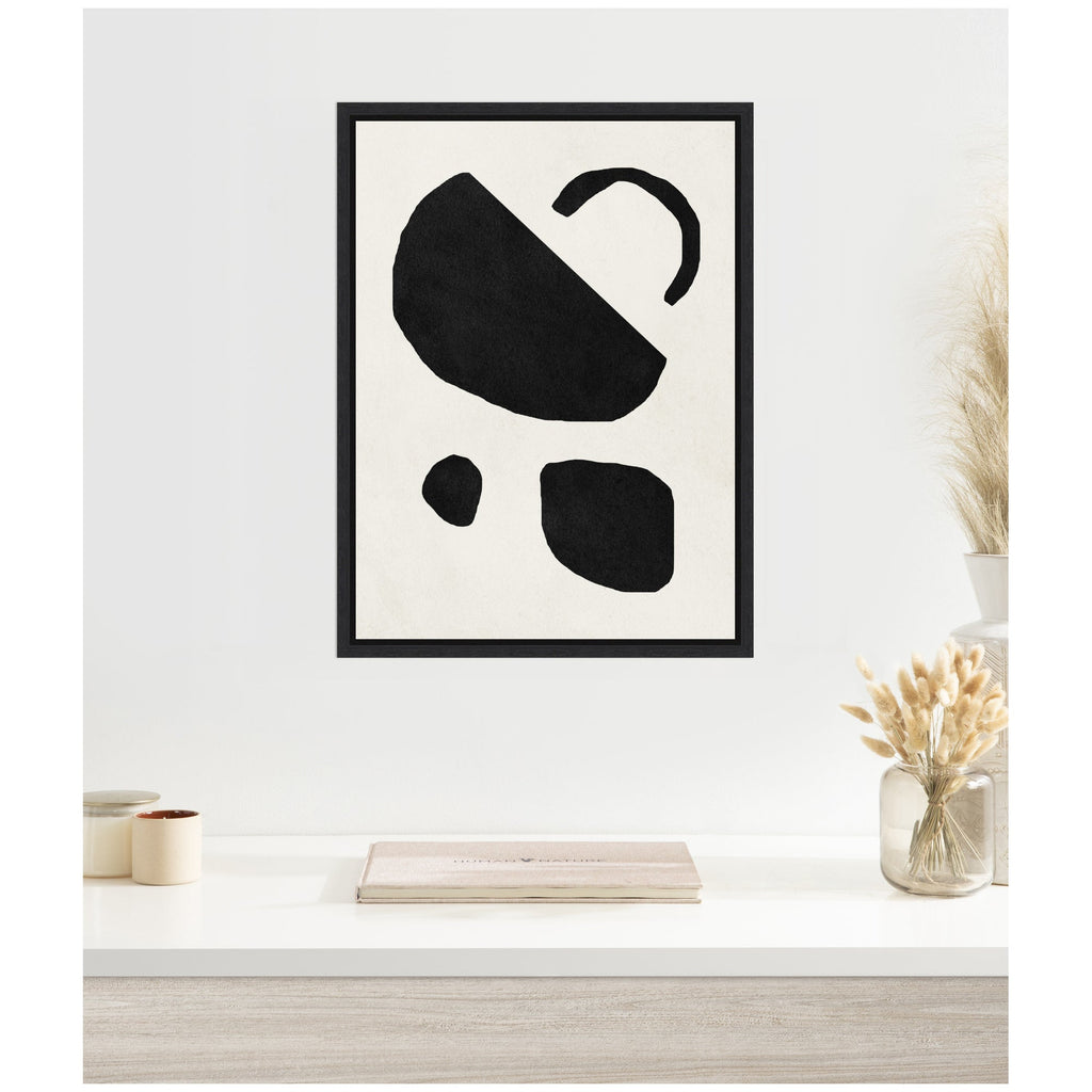 Sylvie Black Geometric Abstract 2 Framed Canvas by July Art Prints
