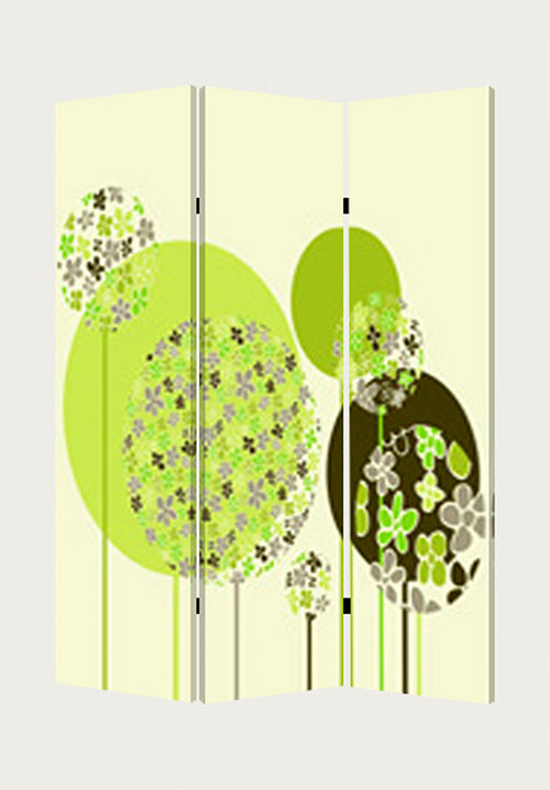 1 X 48 X 72 Multi Color Wood Canvas Floral Buds  Screen