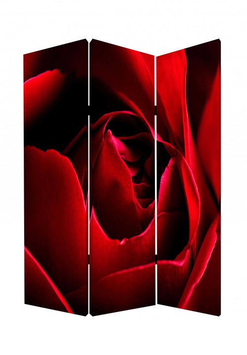 1 X 48 X 72 Multi Color Wood Canvas Rose  Screen
