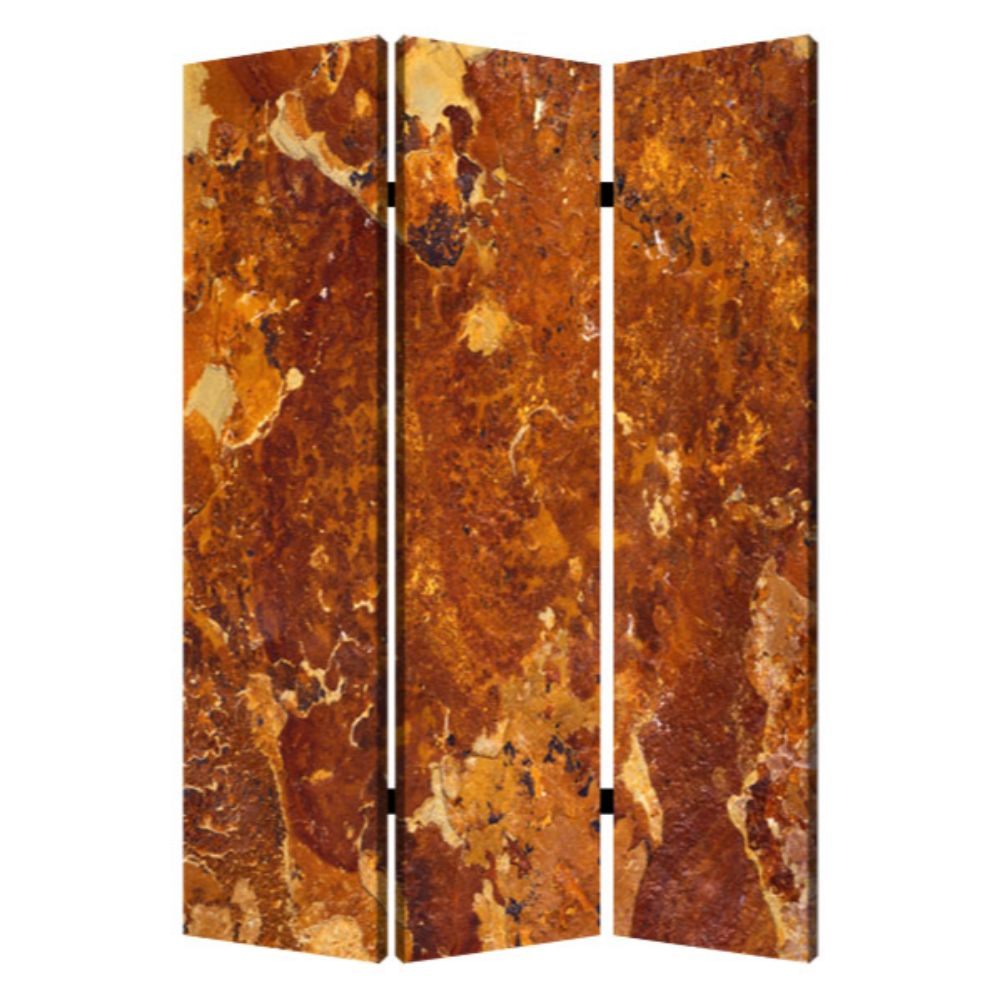 1 X 48 X 72 Multi Color Wood Canvas Brown Marble  Screen