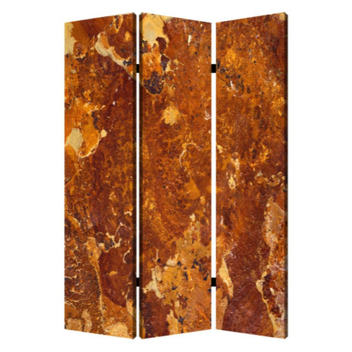 1 X 48 X 72 Multi Color Wood Canvas Brown Marble  Screen