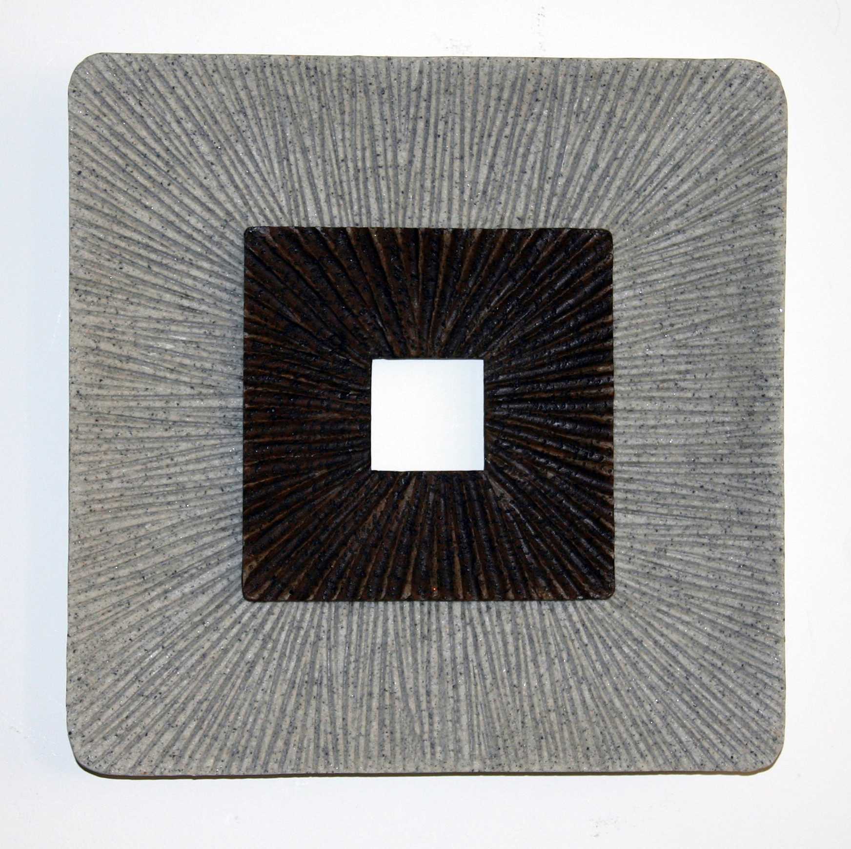 HomeRoots Decor 1-inch x 14-inch x 14-inch Brown & Gray, Square, Ribbed - Wall Art