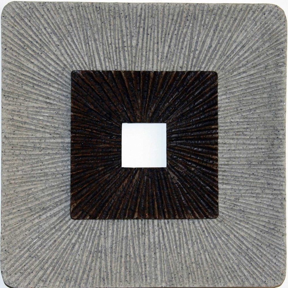 HomeRoots Decor 1-inch x 14-inch x 14-inch Brown & Gray, Square, Ribbed - Wall Art