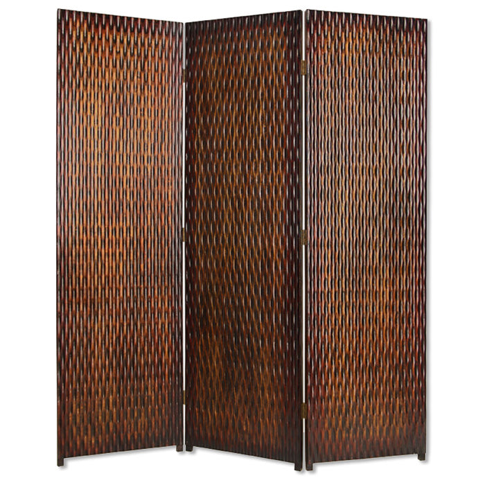 1'' X 63'' X 72'' Brown Wood 3 Panel  Screen