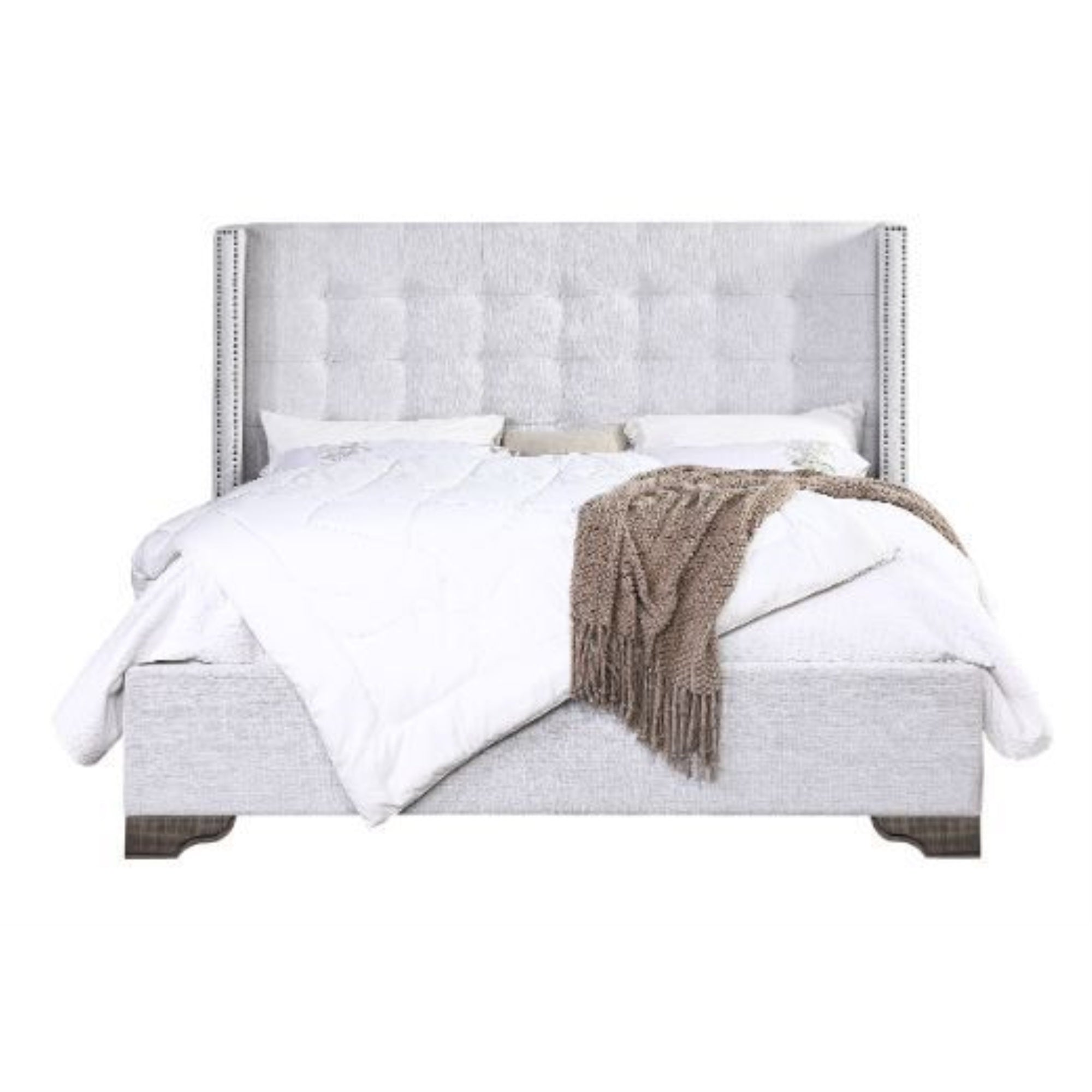 Acme Artesia Tufted Fabric Eastern King Platform Bed - Thumbnail 5