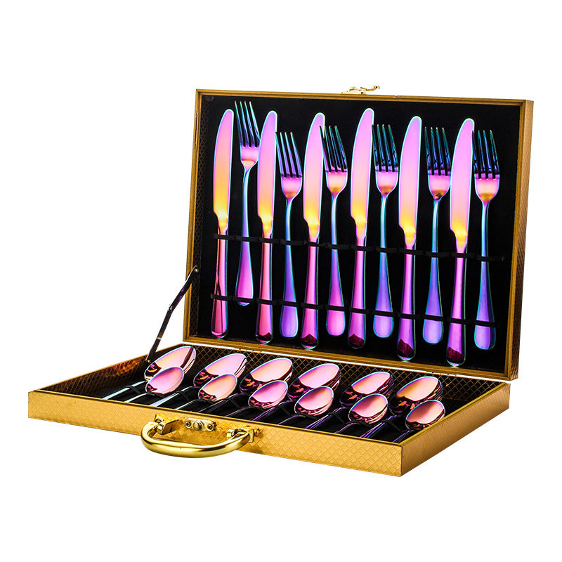 CasaFoyer 24 pcs Stainless Steel Tableware Set with Box