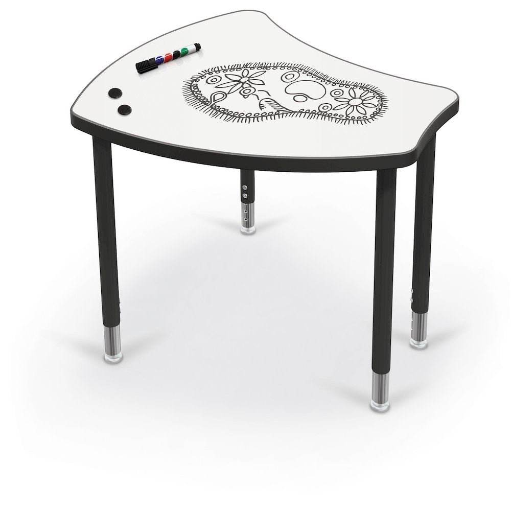 Porcelain Desktop  Standard Shapes Desk With Platinum Direct Mount Shapes Legs