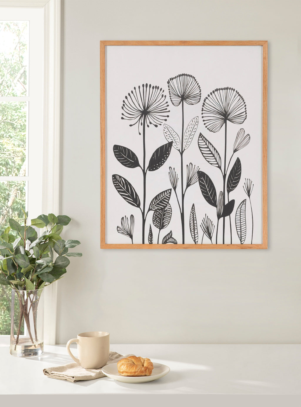 Gallery Simple Modern Linocut Botanicals Print by The Creative Bunch Studio