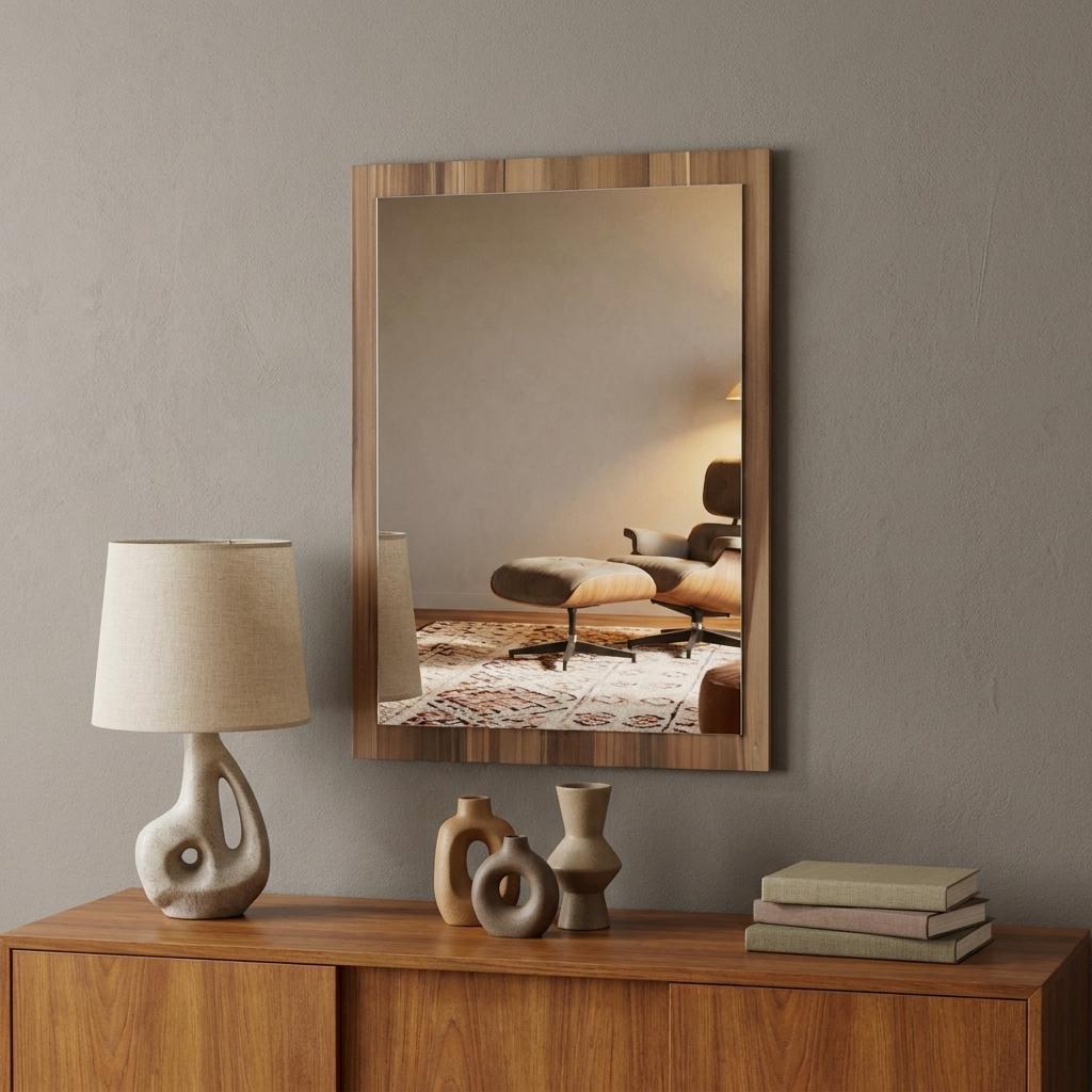 41 Natural Wood Framed Accent Mirror