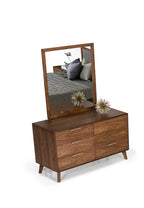 40'' Walnut Mdf  Veneer  And Glass Mirror