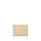 Acme Haiden Wooden Rectangular 2-Drawer Nightstand with Silver Trim in White