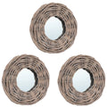 Vidaxl Mirrors 3 Pcs 5.9 Inch  Wicker