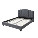 Acme Giada Channel-Tufted Fabric Eastern King Platform Bed in Charcoal