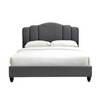 Acme Giada Channel-Tufted Fabric Eastern King Platform Bed in Charcoal