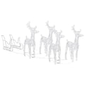 vidaXL Reindeers & Sleigh Christmas Decoration 110.2''x11''x21.7'' Acrylic