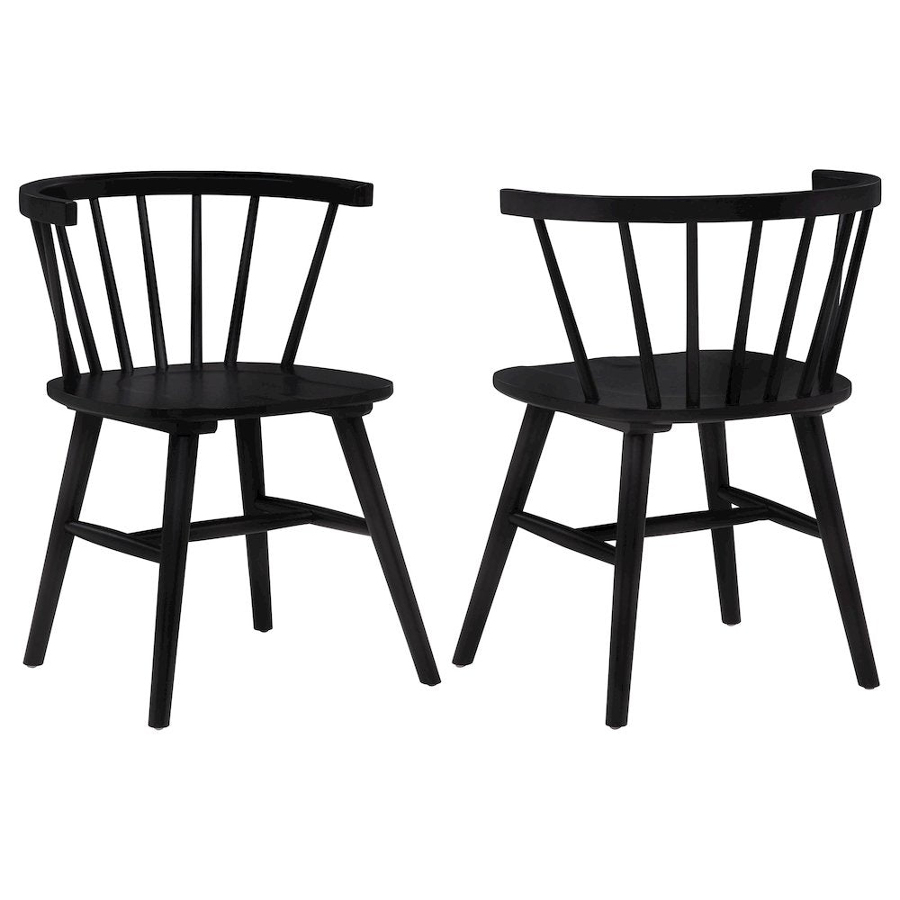 Jeffries Windsor Wood Dining Side Chair Black (Set of 2)