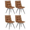 Aiken Faux Leather Upholstered Dining Side Chair Saddle Brown (Set of 4)