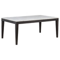Averill 72inch Rectangular White Marble Top Dining Table Coffee Bean
