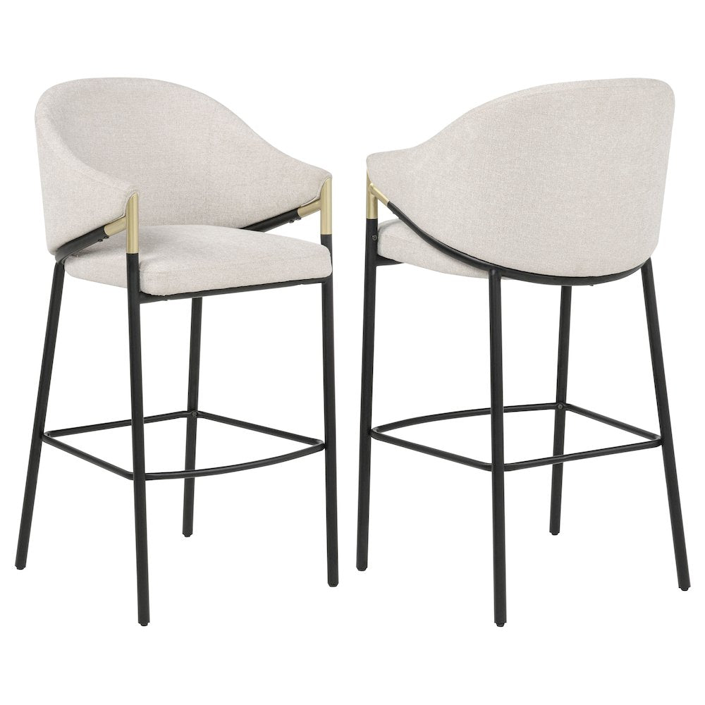 Chadwick Fabric Upholstered Bar Chair Beige (Set of 2)