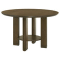 Ottowa 47inch Round Wood Dining Table with Shelf Brown