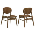 Benford Dining Side Chair Wood Seat Dark Brown (Set of 2)