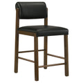 Kehoe Upholstered Counter Height Chair Black and Walnut (Set of 2)