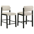 Kehoe Upholstered Counter Height Chair Cream and Black (Set of 2)