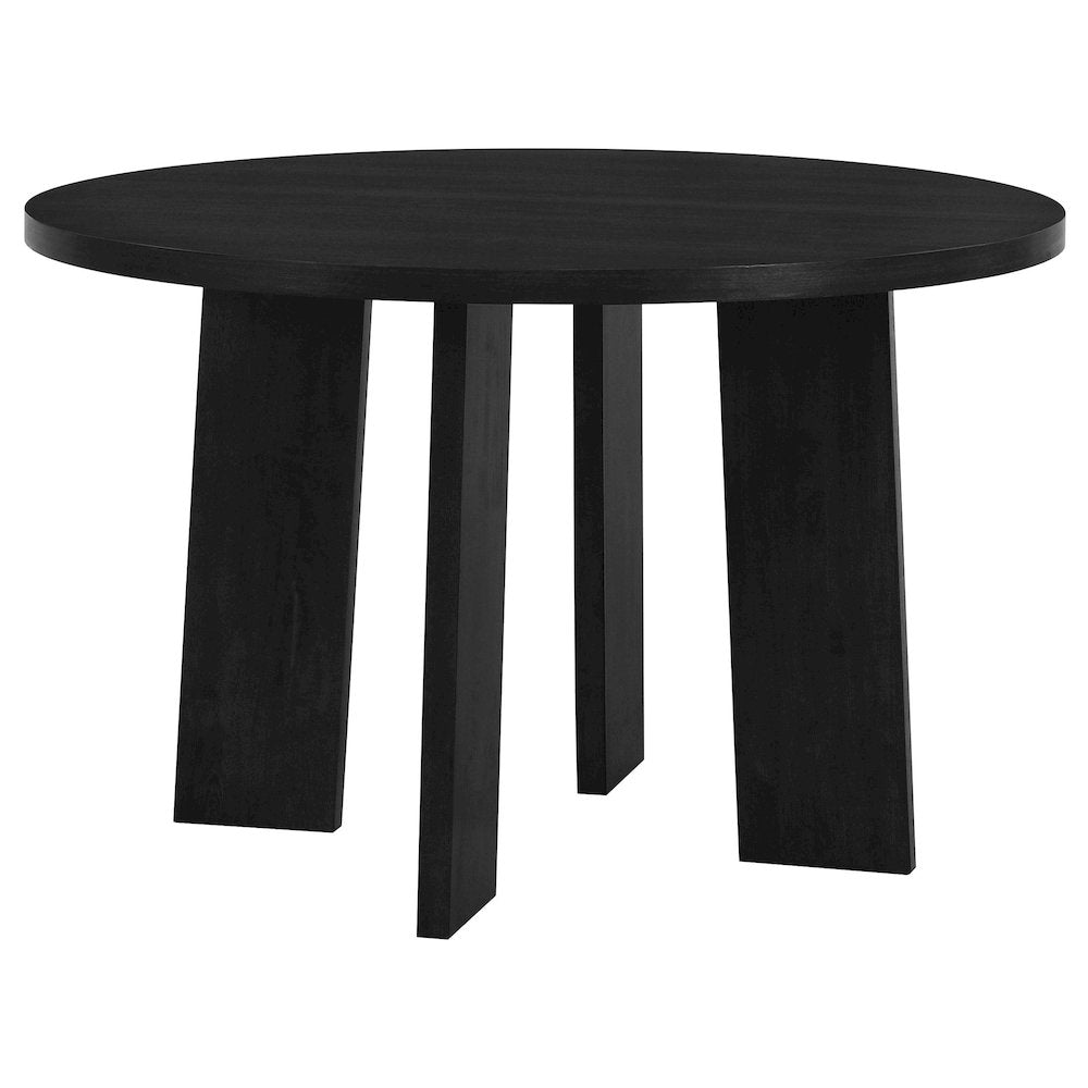 Strouse 47inch Round Wood Dining Room Table Black