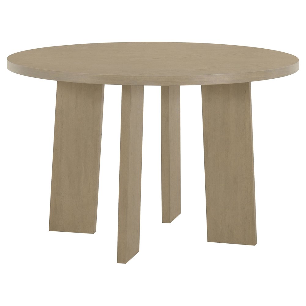 Strouse 47inch Round Wood Dining Room Table Natural Oak